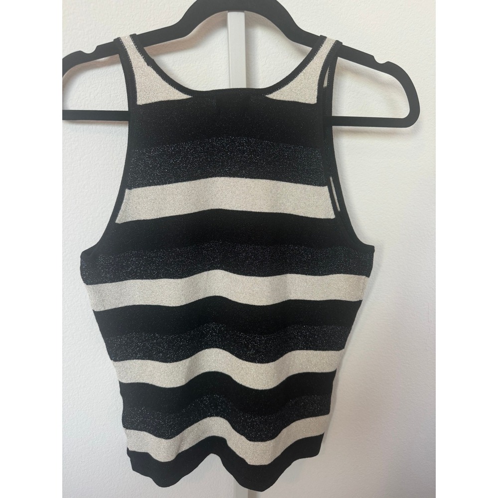 Vintage INC International Concepts Metallic Stripe Knit Tank Top M Y2K Going Out - Picture 7 of 8